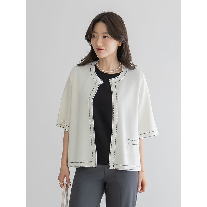 마담4060 엄마옷 여성 데일리 가디건 스티치망토 -FCA2605004_이미지
