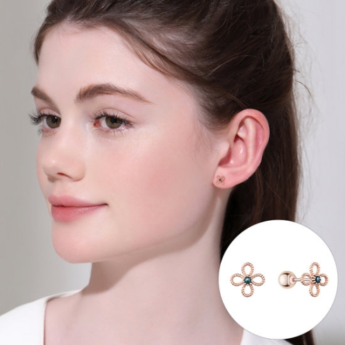 로즈몽 14K 블루 러프 다이아 피어싱 RA24C18S