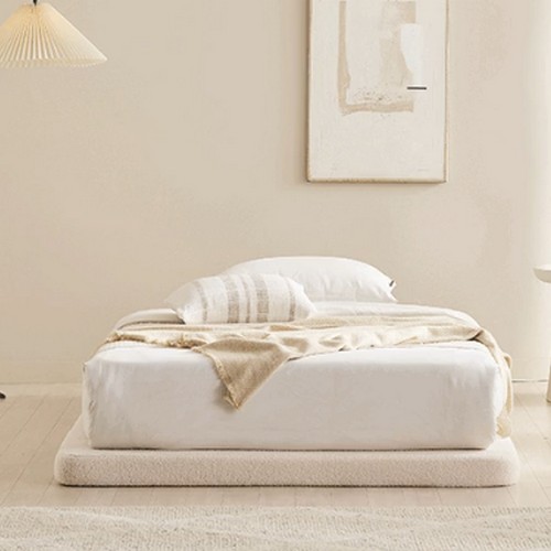 장인가구 도우 부클레 무헤드 다릿발 침대 K (7존독립스프링)_이미지