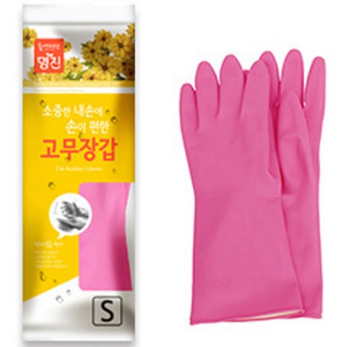 홈에디션명진  황토숯 고무장갑 분홍 소