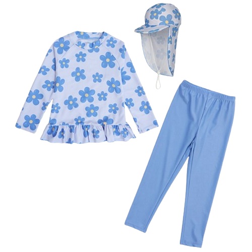 여아동 래쉬가드 플랩캡 수영복세트 BR-355107