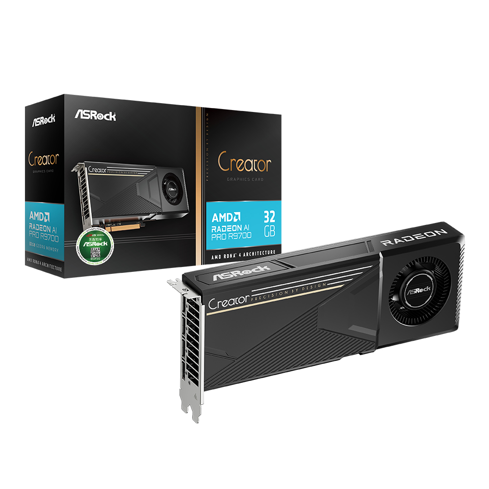 ASRock �󵥿� AI PRO R9700 Creator D6 32GB �����Ƽ����