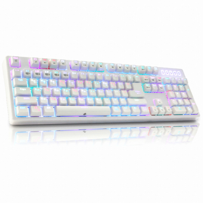 앱코 HACKER K6000 RGB 게이밍 기계식 (화이트, 청축)_이미지