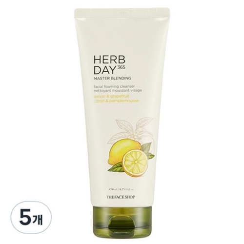 더페이스샵 허브데이 365 클렌징 폼 레몬 앤 자몽 170ml (5개)_이미지