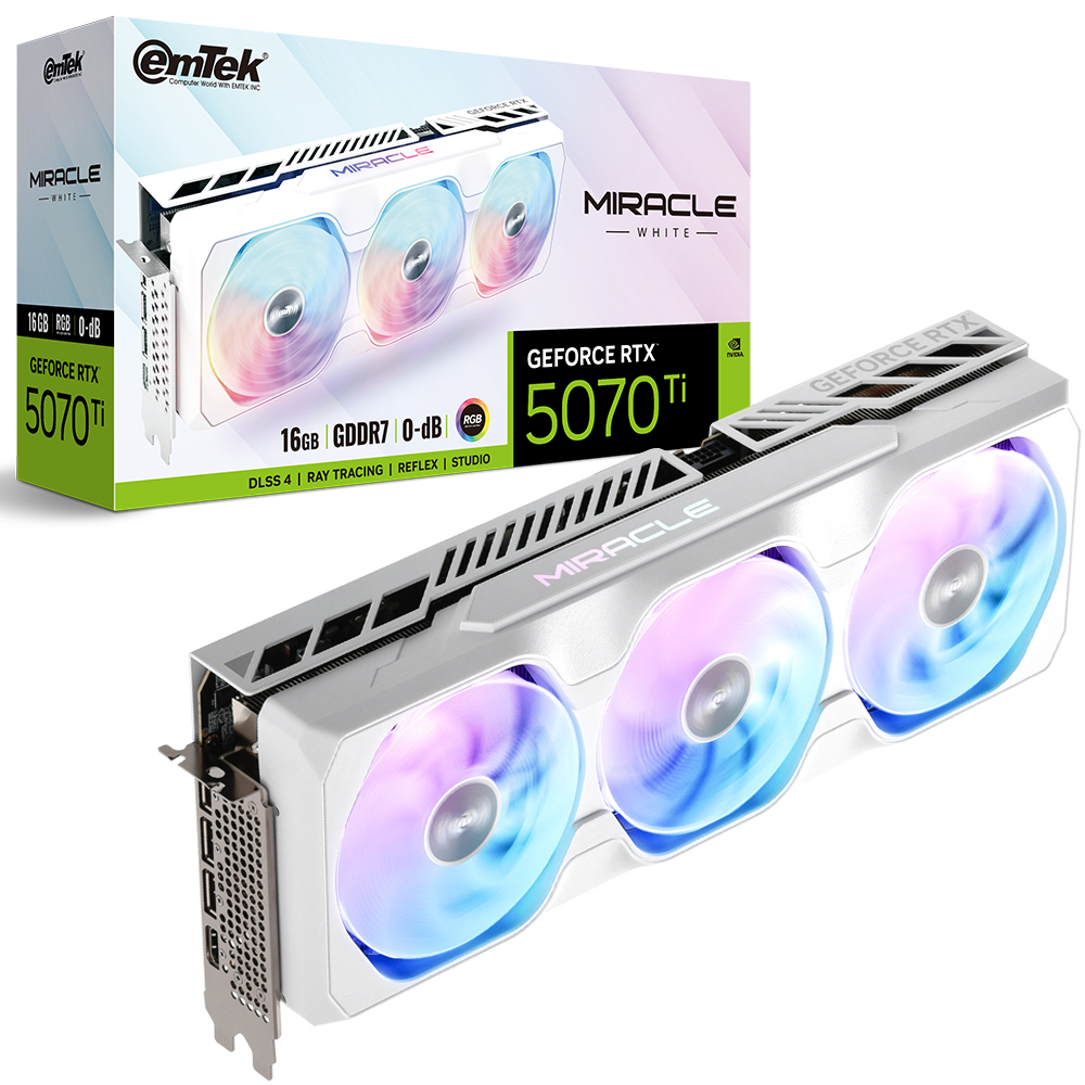 �̿��� ������ RTX 5070 Ti MIRACLE WHITE D7 16GB