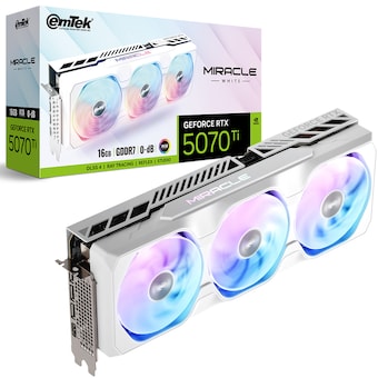 이엠텍 지포스 <b>RTX</b> <b>5070</b> <b>Ti</b> MIRACLE WHITE D7 16GB