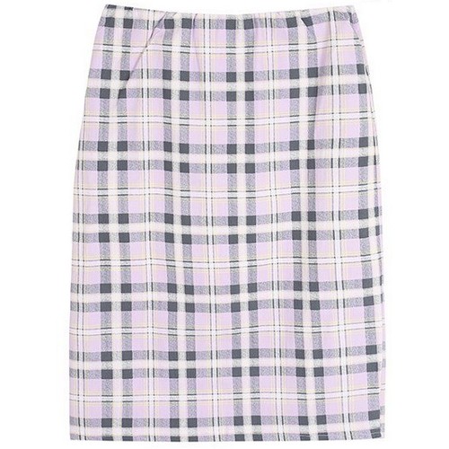 체크 미디스커트 VA85SKM302Z