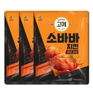 CJ제일제당 고메 소바바치킨 소바바 순살 375g (3개)_이미지