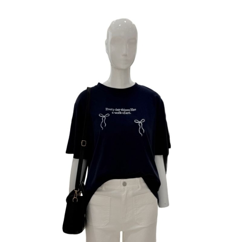 동광인터내셔날 스위트숲 리본 프린트 박시 반팔티셔츠 SB5ST8F2