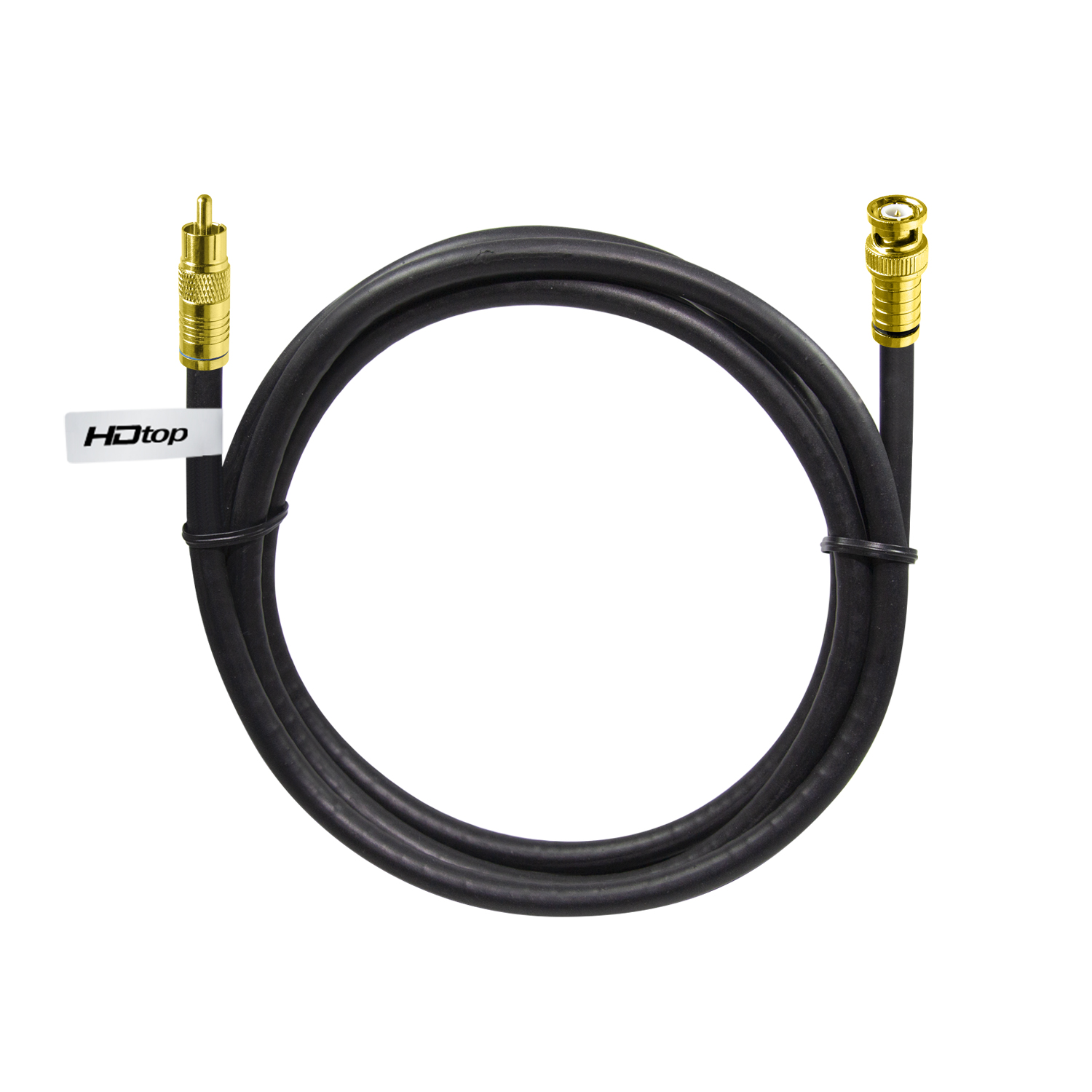 탑라인에이치디 HDTOP 국산 골드 RCA to BNC 블랙 5C 동축 케이블 (HT-ZGCB050, 5m)_이미지