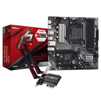ASRock <b>B550M</b> Phantom Gaming 4 + WiFi7 랜카드 패키지 디앤디컴
