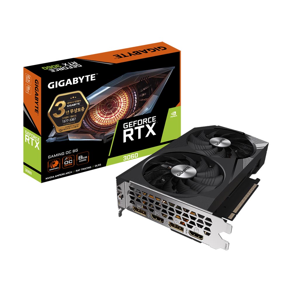 GIGABYTE 지포스 RTX 3060 GAMING OC V2 D6 8GB 제이씨현