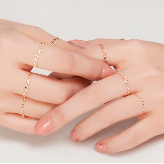 엘렌쥬얼리 14K Flat chain 반지 Type A