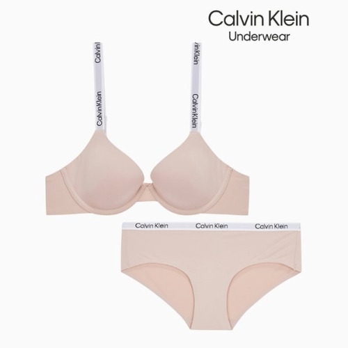캘빈클라인 CALVIN KLEIN Underwear 여성 테일러드 로고 SET QF6865AD-QF6867AD-TRN 130503_이미지