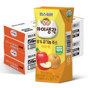 아이생각 유기농 주스 사과배 125ml