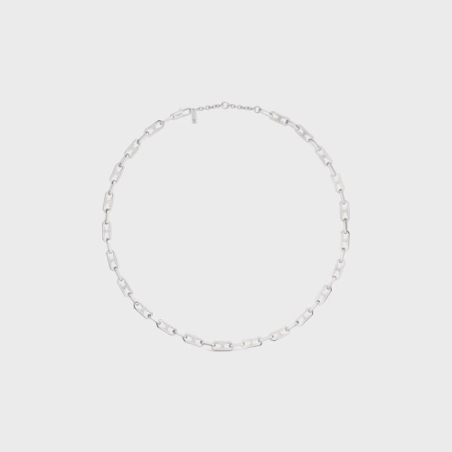 셀린느 남자 트리옹프 스몰 Octagon 목걸이 브래스 로듐 피니시 SILVER 461OL6BRA 36SI TU