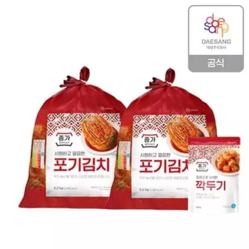 대상 종가 중부식 포기김치 10.4kg + 깍두기 500g [1개]
