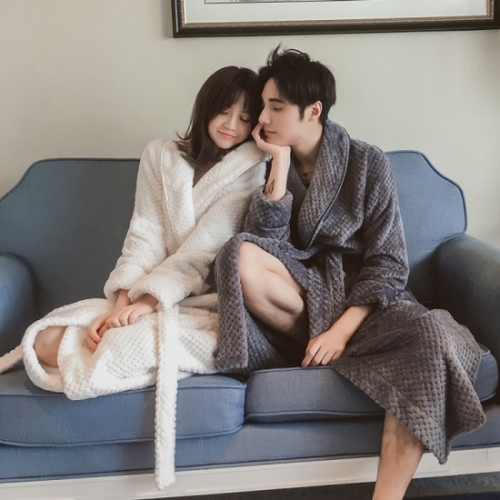 딜라이트 프리미엄 극세사 커플 수면 가운 호텔가운 8488139_이미지