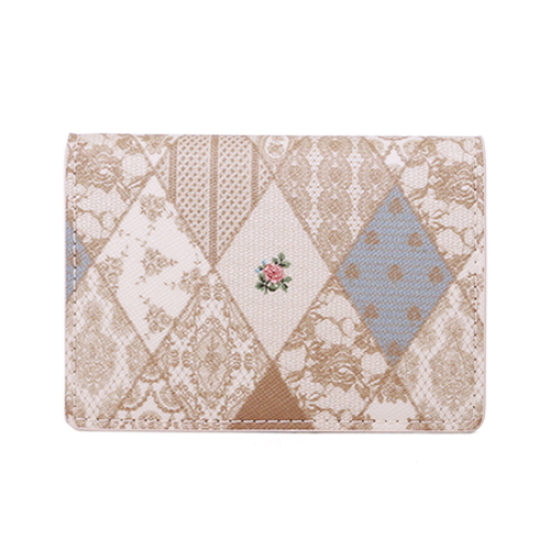 로지브라운 패턴 카드지갑 (골드핑크)_이미지