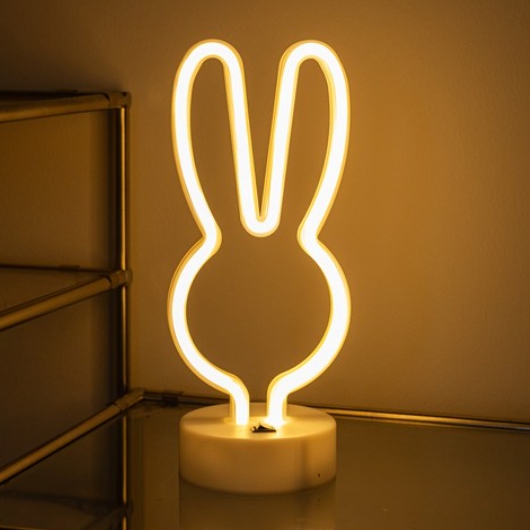 LED 네온사인 토끼 무드등 단스탠드