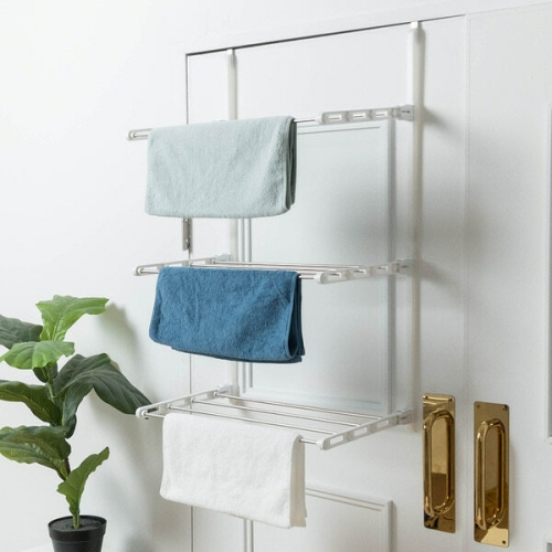 생활백서 문걸어 3단 건조대 1세트 무타공 주방 욕실 빨래