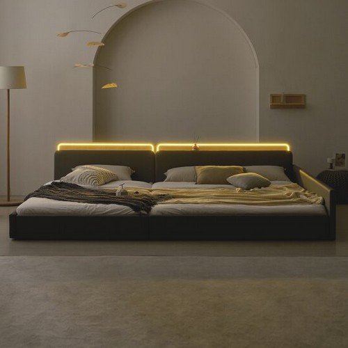 인홈 피앙세 LED 저상형 가드형A 패밀리침대 SS+SS (7존독립스프링)_이미지