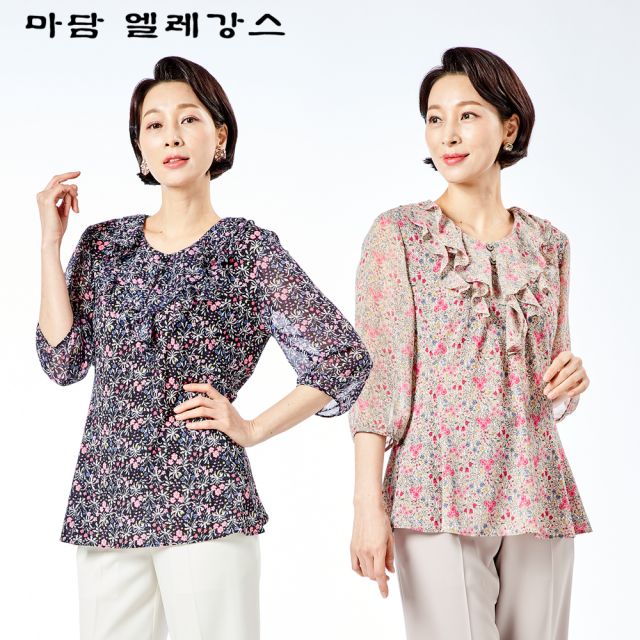 마담엘레강스 로리타 프릴 쉬폰 블라우스 K231BL07_이미지