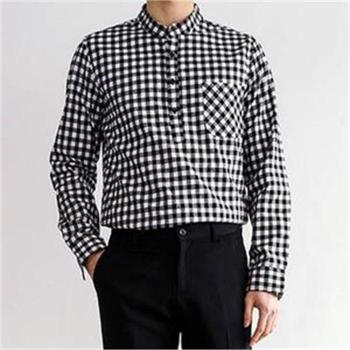 오노마 ONM 블랙 체크무늬 셔츠 커플 여행 패션 신혼여행룩 코디 S7907827