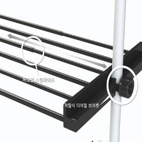 가화행거 폭조절 4단 수납 선반 커튼 행거_이미지