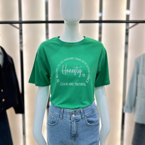 바바패션 더틸버리 레터링 자수 반팔 티셔츠 MTP4N0TS51WDG