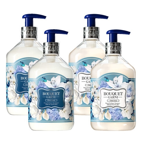  부케가르니 딥 퍼퓸 샴푸 클린솝 500ml 2개+트리트먼트 500ml 2개 4종세트