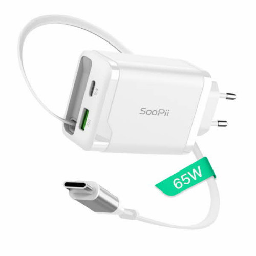 SooPii PD PPS 65W 2포트 GaN 충전기 3U35KR_이미지