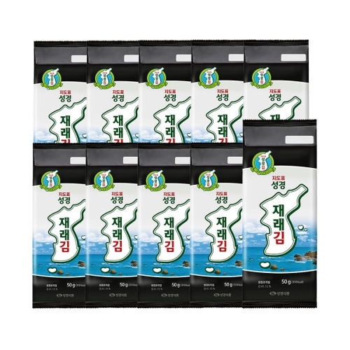성경식품 지도표성경김 성경김본사 재래 조각김 50g (10봉)