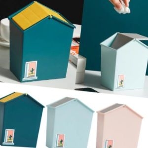 하우스 미니 쓰레기통 휴지통 쓰레기봉투걸이 집모양