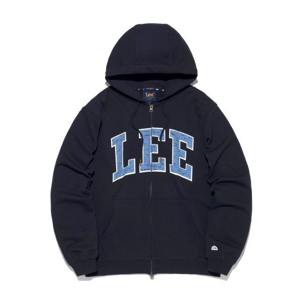 LEE 컬리지 로고 후드 집업 네이비 LE2601HZ02NA이미지입니다. 누르면 해당 게시물로 새창이동합니다.