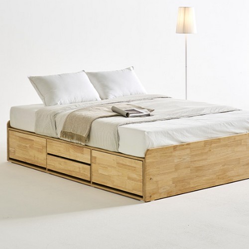 BIF보루네오 네이블Po 무헤드 4서랍 침대 Q (유로탑본넬)_이미지
