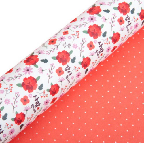 [불명] 감사 양면 레자크 포장지 레드 카네이션 (60개)_이미지