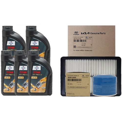 훅스 타이탄 GT1 프로 C3 5W30 5L + 순정필터 기아 올뉴 K5 JF 2.0 가솔린 터보