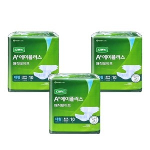 유한킴벌리 디펜드 A+ 에이플러스 매직테이프 대형 10개 (3팩(30개))