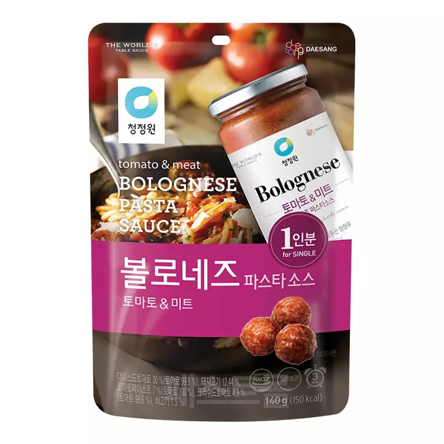청정원 토마토&미트 볼로네즈 파스타 소스 140g