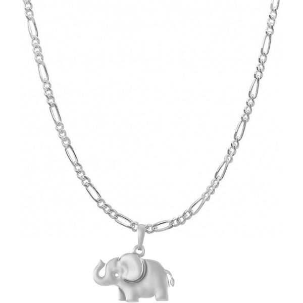 스털링 11433532 심플 여성 펜던트 코인 목걸이 고급 실버 순도 92.5% 강도 심볼릭 엘리펀트 체인 피가로_이미지