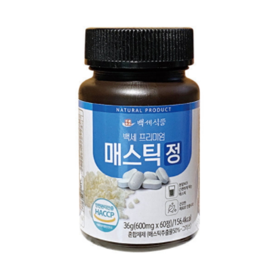 백세식품 백세 프리미엄 매스틱 정 60정 (1개)_이미지