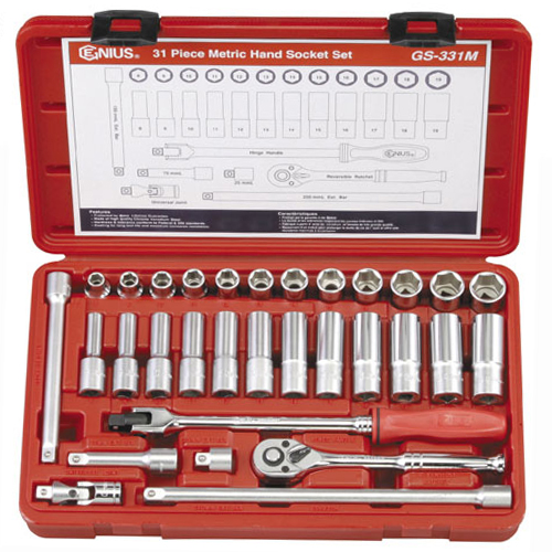 지니어스 3/8인치 핸드소켓 세트 GS-331M (31pcs)
