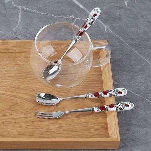 블룸엣홈 흑장미 항아리 티스푼 티포크 6P세트32263758_이미지