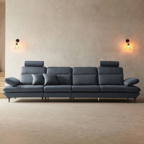 라자가구 비바 데미안 천연통가죽 소파 6인용 (스툴포함)_이미지