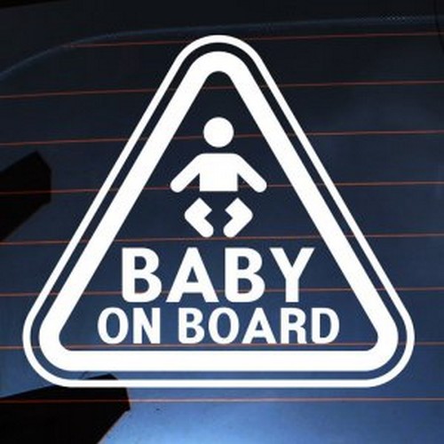 뭉키월드 주의 삼각 아기 Baby On Board 스티커 LSC-854 [화이트]
