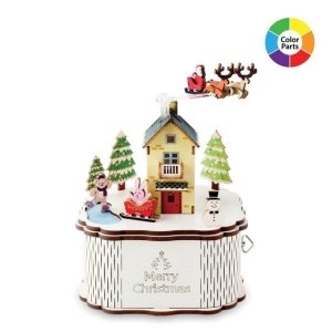 회전 우드오르골 메리크리스마스-타운