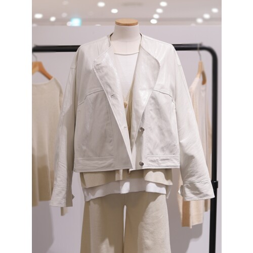 코데즈컴바인 레더 노카라 숏점퍼 CJA-LE504W2