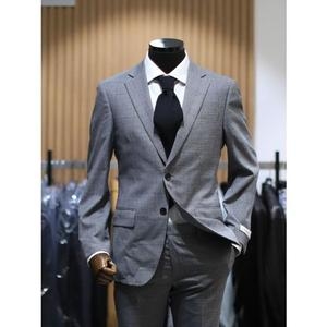 본 그레이 글렌체크 모달 혼방 스판 핏 슈트 BN4SJA020 35001404_이미지