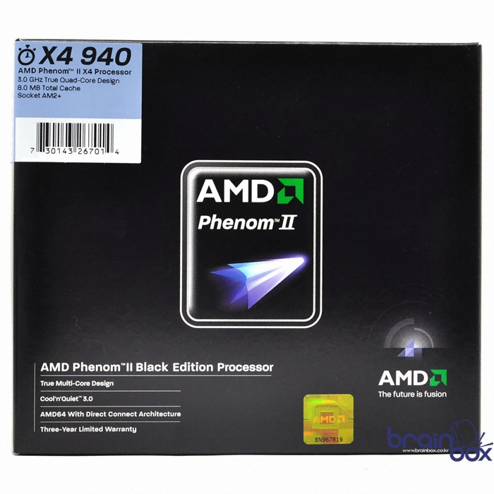 AMD 페넘II-X4 940 Black Edition (데네브) (병행수입 박스)_이미지